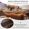 thumbnail image 4 of U_Style-CA 3-in-1 Dining Table, Counter Height Table & Bar Table with Wine Storage,Modern Top Kitchen Island Table with Footrest and 2-Tier Wine Rack, Suitable for Dining Room, Kitchen & Home Bar, 4 of 9