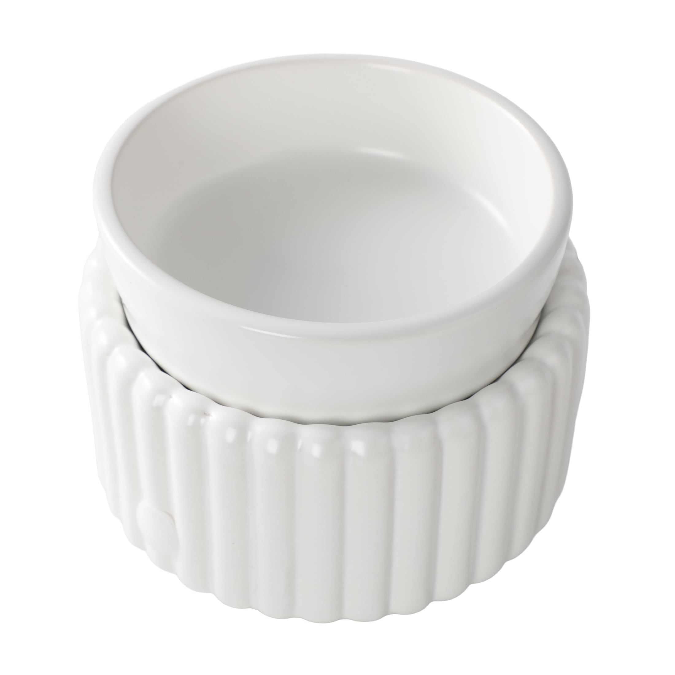 Mainstays Ribbed Ceramic Fragrance Wax Melt Warmer, Artic White