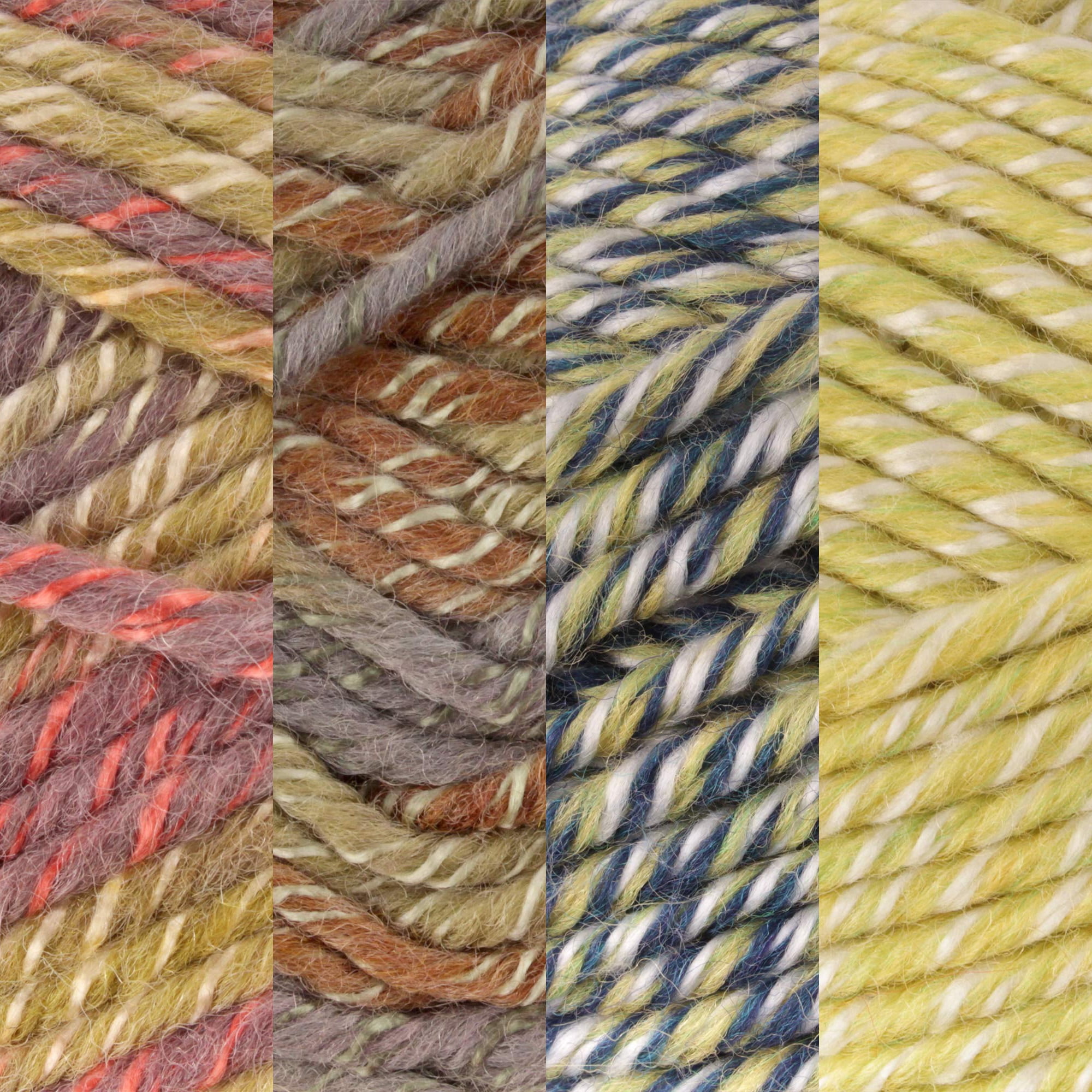JubileeYarn Chunky Melody Yarn - 100g/Skein Bulky Wool Blend - Shades of Green - 4 Skeins