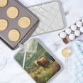 thumbnail image 5 of 2 Pack Pot Holders for Kitchen Heat Resistant Hot Pads Sets for Cooking Baking Cow in Green Rolling Hills, 5 of 7