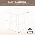 thumbnail image 2 of LeisureMod Rossmore Mid Century Modern Round Side White Powder Coated Steel Frame, MDF Wood with Ash Veneer Top End Circular Accent Table for Living Room and Bedroom, Walnut, 2 of 6