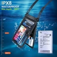 thumbnail image 6 of MSHUN Waterproof Phone Pouch, Floating Phone Pouch, Double Space Waterproof Phone Case for iPhone 14/13/12/11 Pro Max/Pro/8 Plus, Galaxy S22/S21/S20/S10/Note 20/10/9 - Detachable Lanyard - Black, 6 of 7