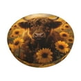 thumbnail image 1 of Balery Cute Cow Sunflower Field Fundas de asiento para taburete de bar redondo de tela de terciopelo ajustables que protegen de arañazos y manchas para sillas de 14 a 17 pulgadas.-13 inch, 1 of 7