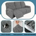 thumbnail image 2 of TOPCHANCES Loveseat Recliner Covers, 6 Pieces Stretch Jacquard Fabric Loveseat Slipcover, Non-slip Couch Protector, Friendly to Pets (Black Gray, For 2-seater Sofa), 2 of 12