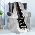 thumbnail image 4 of Guitar Soft Flannel Fleece Blanket, Contemporary Layout of People Silhouettes Partying with Curvy Details, Cozy Plush for Indoor and Outdoor Use, 50" x 70", Charcoal Grey Pale Taupe, by Ambesonne, 4 of 5