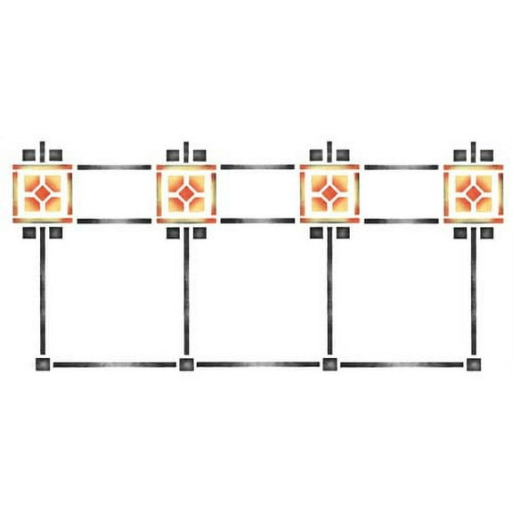 Arts and Crafts Style Wall Stencil 3613 by Designer Stencils