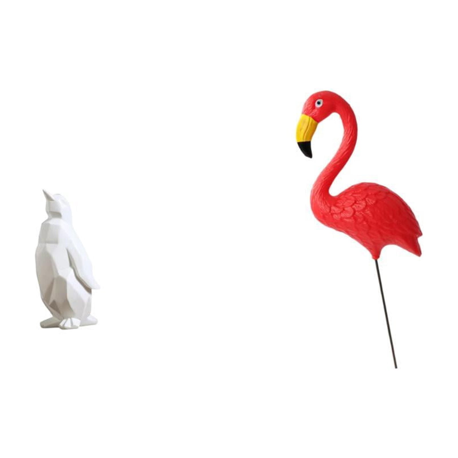 CarpNettore Penguin Bird Sculpture Figurine Collectable Craft Decorative Ornament Resin Animal Statue Yard Art Ornament Backyard Fairy Garden Accessories Flamingo Garden Stake for Housewarming