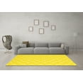 thumbnail image 3 of Ahgly Company Machine Washable Indoor Round Trellis Yellow Modern Area Rugs, 7' Round, 3 of 4