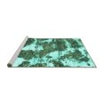 thumbnail image 2 of Ahgly Company Machine Washable Indoor Rectangle Abstract Turquoise Blue Modern Area Rugs, 5' x 8', 2 of 4