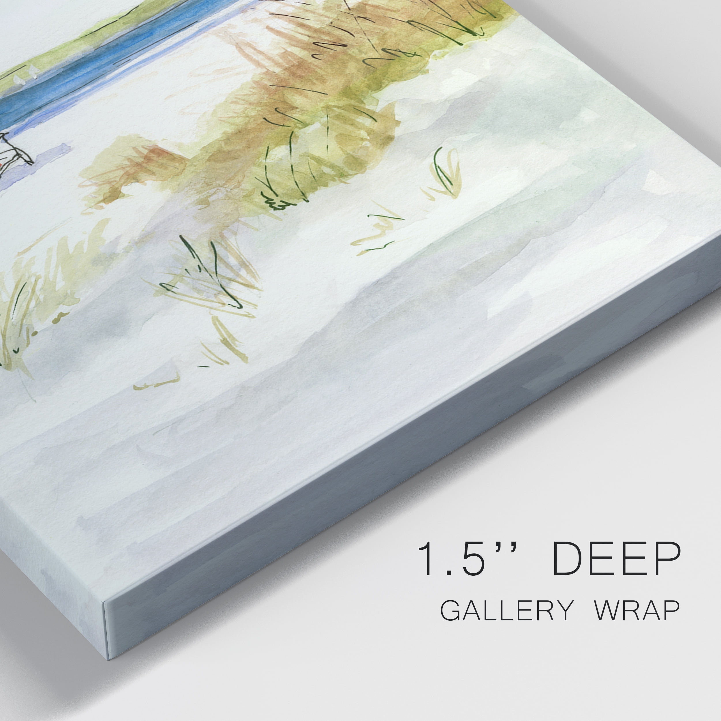 Sketchy Beach I Premium Gallery Wrapped Canvas - Ready to Hang - Set of 2 - 18 x 27 Each