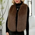 thumbnail image 6 of AUNVITO Women Sleeveless Faux Fur Vest Solid Color V-Neck Thermal Warm Winter Coat Jacket No Sleeve Outerwear, 6 of 8