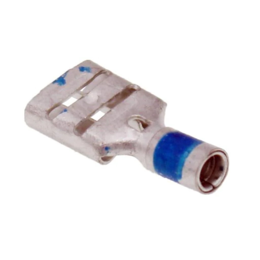 KarParts360 Female Disconnect Terminal | 10 Pieces | Nylon/Steel Material | Black/Silver/Blue | 1.18 Inches Connector Length | With 10 Heat Shrink