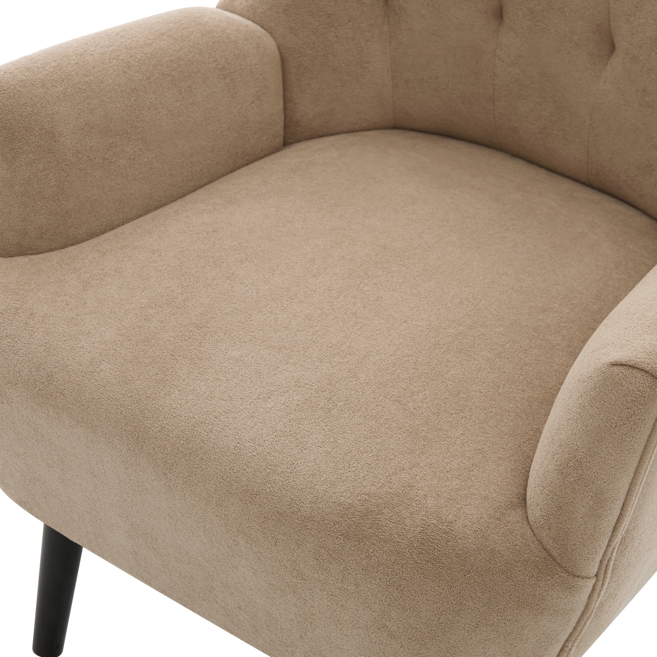 Christopher Knight Home Modern Upholstered Accent Club Chair with Round Arms, Wooden Legs, Brown