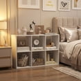 thumbnail image 4 of Furnibear 6 Cube Bookshelf with Back Guardrail for Living Room Bedroom White, 41" x 13" x 27.5" - Open Storage Display Rack for Home Office, 4 of 11