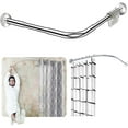 thumbnail image 1 of Quany Life Tringle à Rideau de Douche d'Angle Extensible - Installation Sans Perçage en Acier Inoxydable 304 en Forme de L 23.6-32 Pouces x 23.6-32 Pouces, pour Salle de Bain, Magasin de Vêtements, Crochet de Rideau Gratuit, 1 of 2