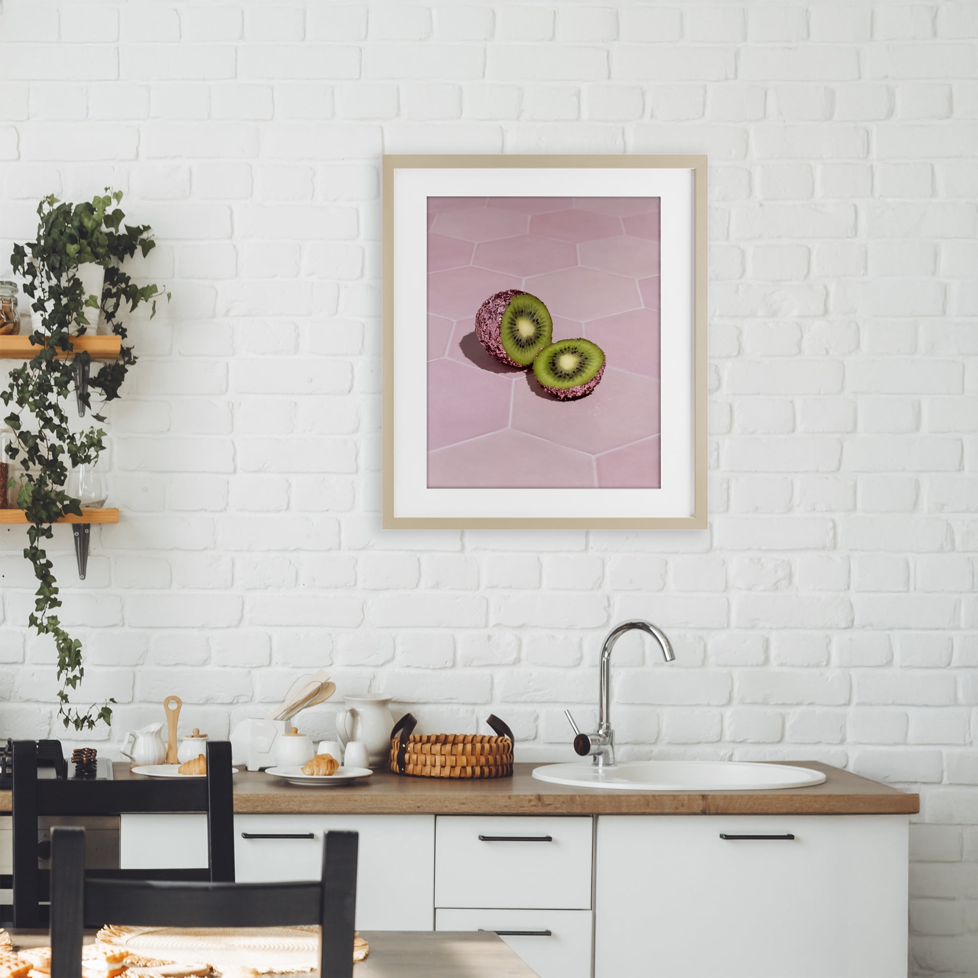 Stupell Industries Pink Glimmer Kiwi Birch Framed Print Under Glass, design by LISH Creative