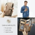 thumbnail image 2 of for Samsung Galaxy A16 5G/4G Case Wallet for Women Men, Samsung Galaxy A16 5G/4G Case, PU Leather Magnetic Flip Strap Wristlet Zipper Card Holder Wallet Business Phone Cover for Galaxy A16, Brown, 2 of 9