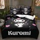 thumbnail image 1 of Juego de cama de Hello Kittys, ropa de cama de 2 piezas, 135x200cm, con estampado 3D de dibujos animados de Anime, Kuromi Melody Girl, 1 of 4