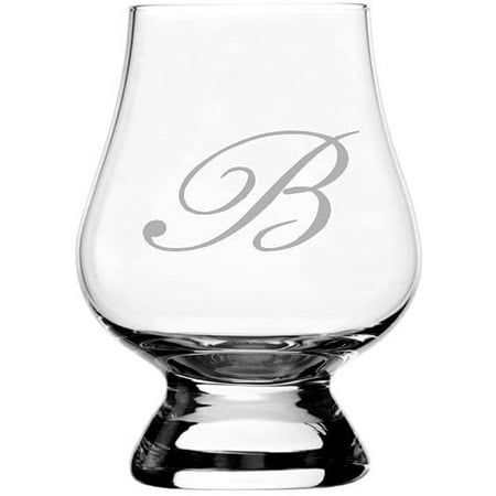 

B Bix Script Monogram Etched 2.5oz Glencairn Wee Whisky Glass