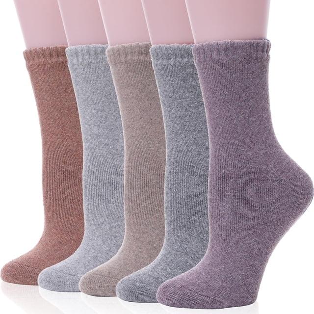 Calcetines de lana ProeTrade Merino, térmicos, cálidos para invierno, mujer, paquete de 5