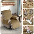 thumbnail image 4 of Timeles 100% Waterproof Recliner Covers, Velvet Recliner Chair Covers with Pockets, 1 Seat Recliner Sofa Covers for Kids & Pets (1 Seater 23", Khaki), 4 of 7