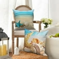 thumbnail image 3 of Dashan Nautical Coastal Throw Pillow Covers 18x18 Set of 4,Starfish Seashell Decorative Pillow Cases for Bedroom Sofa Couch, 3 of 6