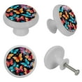 thumbnail image 4 of Butterfly Fluorescent Drawer Pulls with Screws: Round 4-Pack Glow-in-the-Dark Knobs for Cabinets, Wardrobes, Dressers - Versatile Door Pulls, 4 of 6