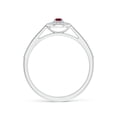thumbnail image 2 of ANGARA Natural Vintage Style Ruby Halo Ring with Milgrain Detailing in 14K White Gold for Women (Size-2.5mm) | July Birthstone, Birthday, Anniversary, Jewelry Gift for Women | Natural Ruby Ring, 2 of 9