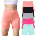 thumbnail image 6 of Eltusu Girls Cotton Bike Shorts, 5 Pieces Elastic Waist Dance Summer Sports Shorts Multicolor Size 5-14 T, 6 of 8