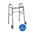 thumbnail image 3 of Medline Junior Folding Walker with 5 in Wheels, 300 lb Capacity, Aluminum, Silver, 3 of 6