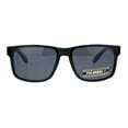 thumbnail image 2 of Mens Polarized Lens Elegant Minimal Rectangular Horn Rim Sunglasses Shiny Black Black, 2 of 3