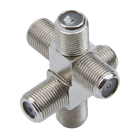 10-Pack 3-way F-Type Coax Cable Splitter Combiner Female to 3 for Video VCR Antenna TV Satellite,silver