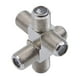 thumbnail image 1 of 10-Pack 3-way F-Type Coax Cable Splitter Combiner Female to 3 Female for Video VCR Antenna TV Cable Satellite,silver, 1 of 5