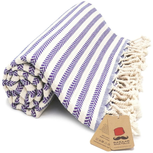 Toalla de playa Bazaar Anatolia de algodón turco 180 x 99 cm, color morado