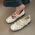 thumbnail image 4 of Women's Polka Dots Shoes Low Heel Comfortable Flats Quarter Strap Closed Toe Mary Jane Casual Shoes for Women Office Daily Wear, 4 of 9