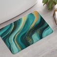 thumbnail image 2 of Teal and Gold Marble Golden Splashes Pattern Bathroom Rugs Mat,Non Slip Microfiber Bathroom Rug,Rubber Backing,Soft Bathroom Mats for Bathroom Floor,Tub and Shower,17x27in(43x68cm), 2 of 5
