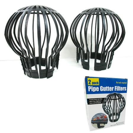 - 2 PIECE DOWN PIPE GUTTER BALLOON GUARD FILTERS STOPS BLOCKAGE LEAVES DEBRIS NEW