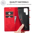 thumbnail image 4 of Allytech Galaxy S22 Plus Case, Galaxy S22 Plus Wallet Case, PU Leather Folio Flip Cover Shockproof Kickstand Scratch Resistant Cards Holder Wallet Case Cover for Samsung Galaxy S22+ Plus, Red, 4 of 7
