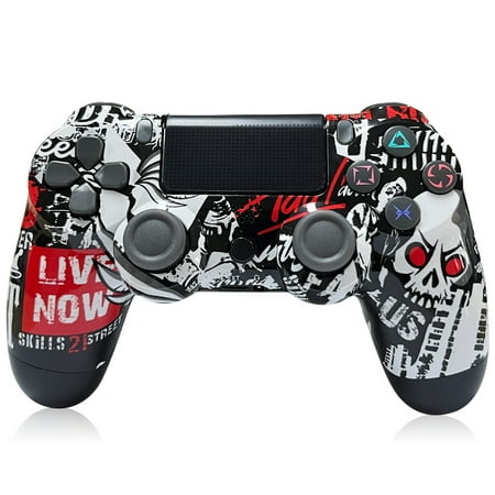 Wireless Game Controller Joystick Compatible with PS4/ Slim/Pro with Dual Vibration (Red Eyes)