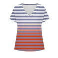 thumbnail image 4 of Printed Raglan Sleeve Top, Women's V-Neck Short Sleeve Casual Tee, 4 of 5