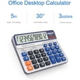 thumbnail image 2 of Calculadora de escritorio con pantalla LCD extragrande de 5 pulgadas, botón grande de 12 dígitos, calculadora contable gigante, batería y energía solar., 2 of 4