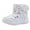 White, variant on Juebong Toddler Little Kid Snow Boots For Boys Girls Kids Outdoor Winter Shoes Cotton Boots,Black Size 9.5 M