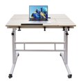 Mobile Standing Desk, Rolling Table Height Adjustable Computer Desk