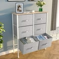 thumbnail image 3 of YITAHOME 6 Drawer Fabric Storage Dresser Modern Storage Table Organizer Display Dresser Tower , Light Grey, 3 of 8