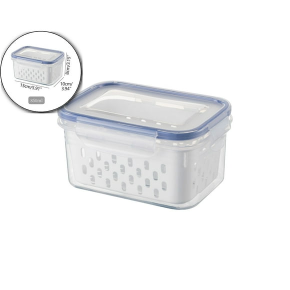 Dvruxg Fridge Produce Storage Containers, Draining Colander Bins, Stackable Fresh Food Keepers for Kitchen Organization & Refrigerator Use
