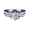 thumbnail image 3 of Anillo de moissanita, propuesta de boda, anillo de plata esterlina, anillo de diamantes de moissanita de seis garras, reina, 3 of 5