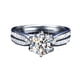 thumbnail image 2 of Anillo de moissanita, propuesta de boda, anillo de plata esterlina, anillo de diamantes de moissanita de seis garras, reina, 2 of 5