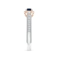thumbnail image 3 of ANGARA Natural Vintage Inspired Sapphire Halo Ring with Filigree in 14K White & Rose Gold for Women (Size-4mm) | September Birthstone, Anniversary, Jewelry Gift for Women | Natural Sapphire Ring, 3 of 10