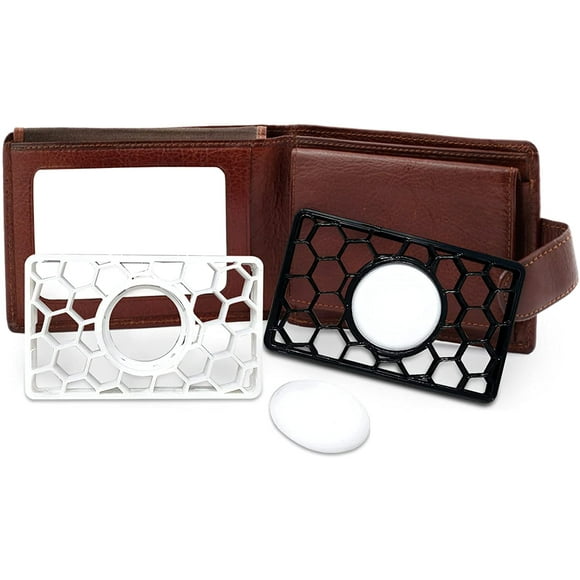 Airtags Wallet Case, Apple Airtag Holder Locator Wallet Case Airtag Accessories Credit Card-Sized Holder for Wallet, Clutch, or Wristlet (White+Black:2pcs)