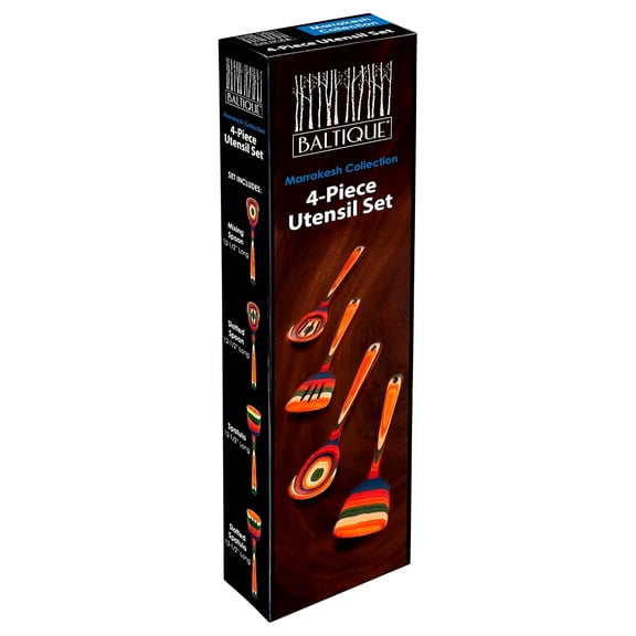 Baltique Marrakesh Collection 4 Piece Cooking Utensil Set, Safe for Nonstick
